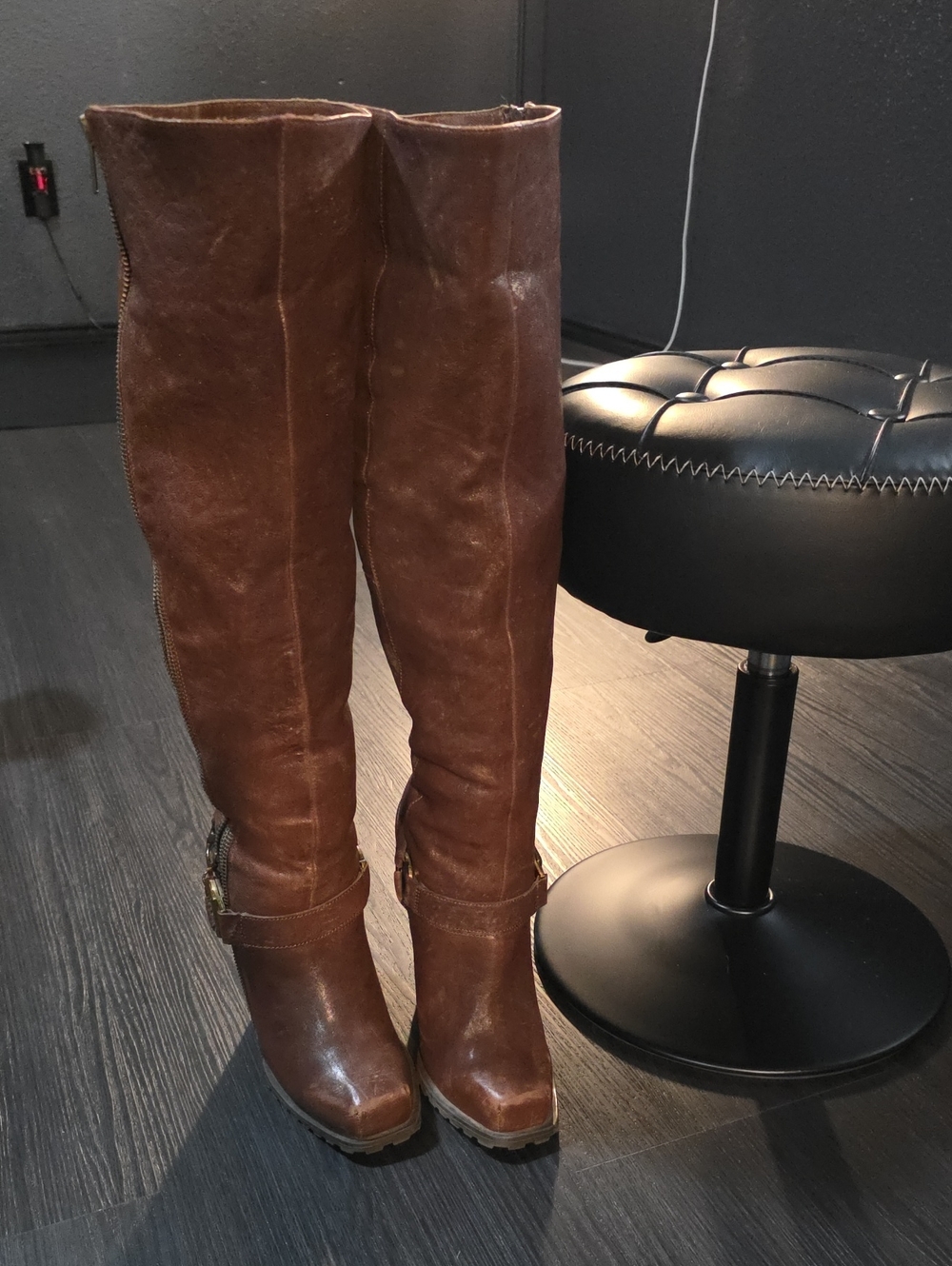 Jessica Simpson Brown Over-the-Knee Leather Boots           Height 22in